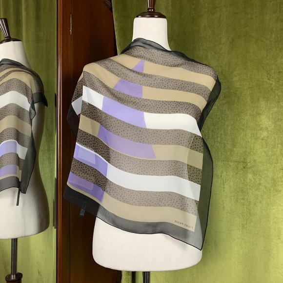 Ellen Tracy Accessories - Vintage Ellen Tracy Sheer Silk Square Scarf